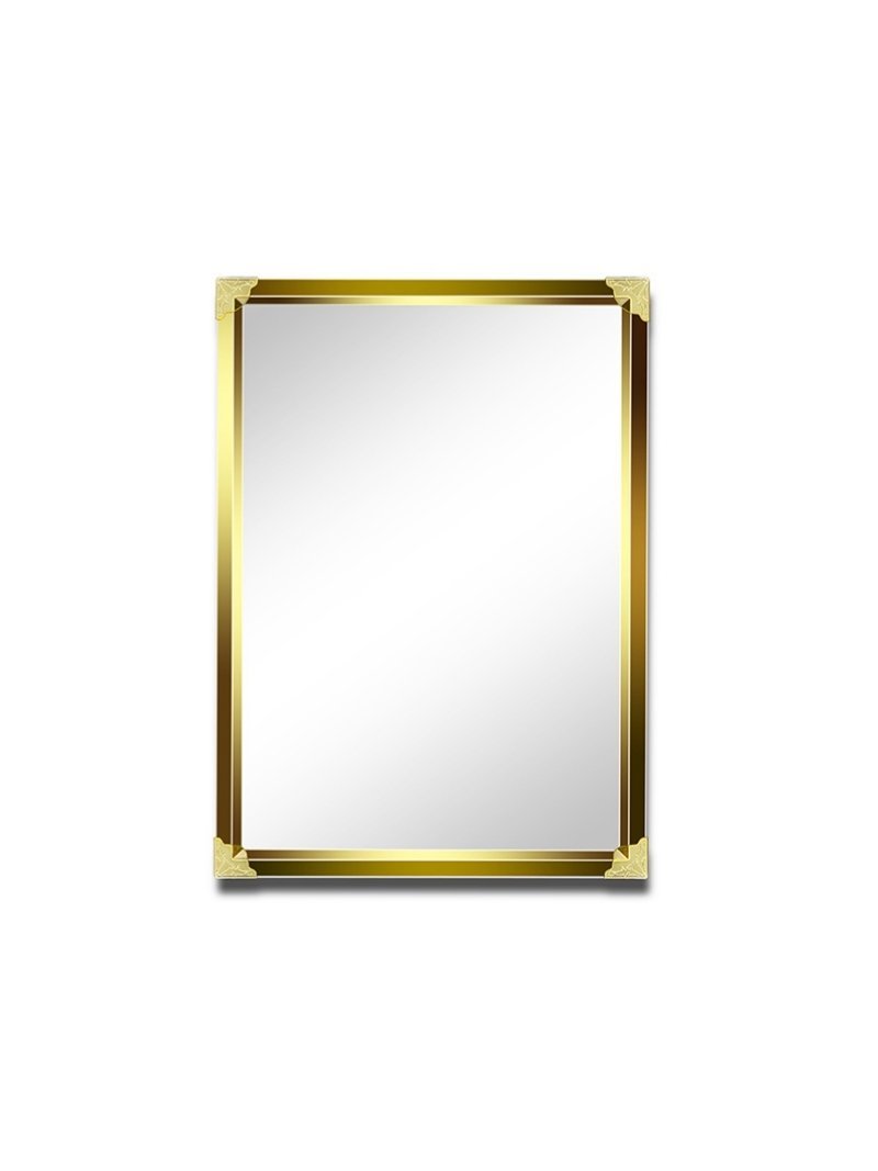 Bathroom Mirror - Golden Metal Frame (50x70) Square - Bathroom Nepal