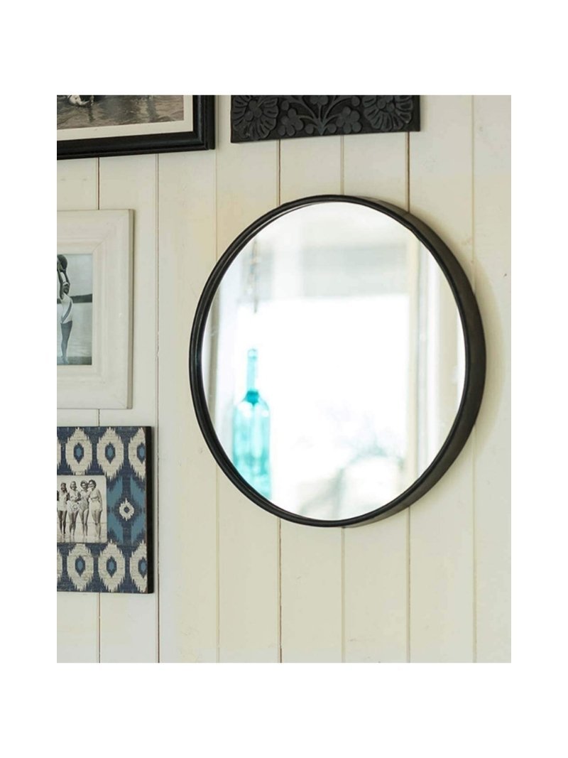 Bathroom Mirror - Round Black Metal Frame (60x60) - Bathroom Nepal