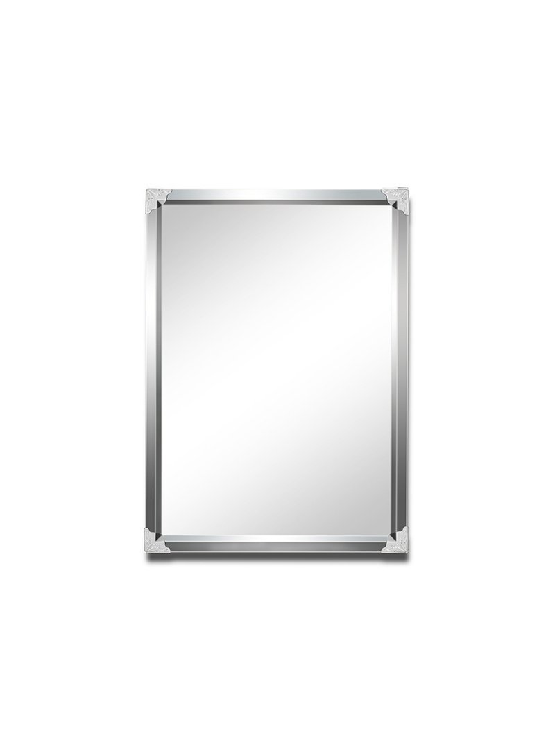 Bathroom Mirror - Silver Metal Frame (50x70) Square - Product Image - Bathroom Nepal