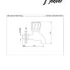 Jaquar CON-CHR-047KN - Bib Cock with Wall Flange - Technical Image