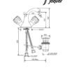 Jaquar CON-CHR-127BKN - Swan Neck Tap (right hand operation) - Technical Image