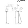 Jaquar CON-CHR-167KNB - Central Hole Basin Mixer - Technical Image