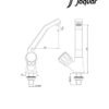 Jaquar CON-CHR-359KN - Sink Cock with Raised J-Shaped Swinging Spout (Table Mounted Model) - Technical Image